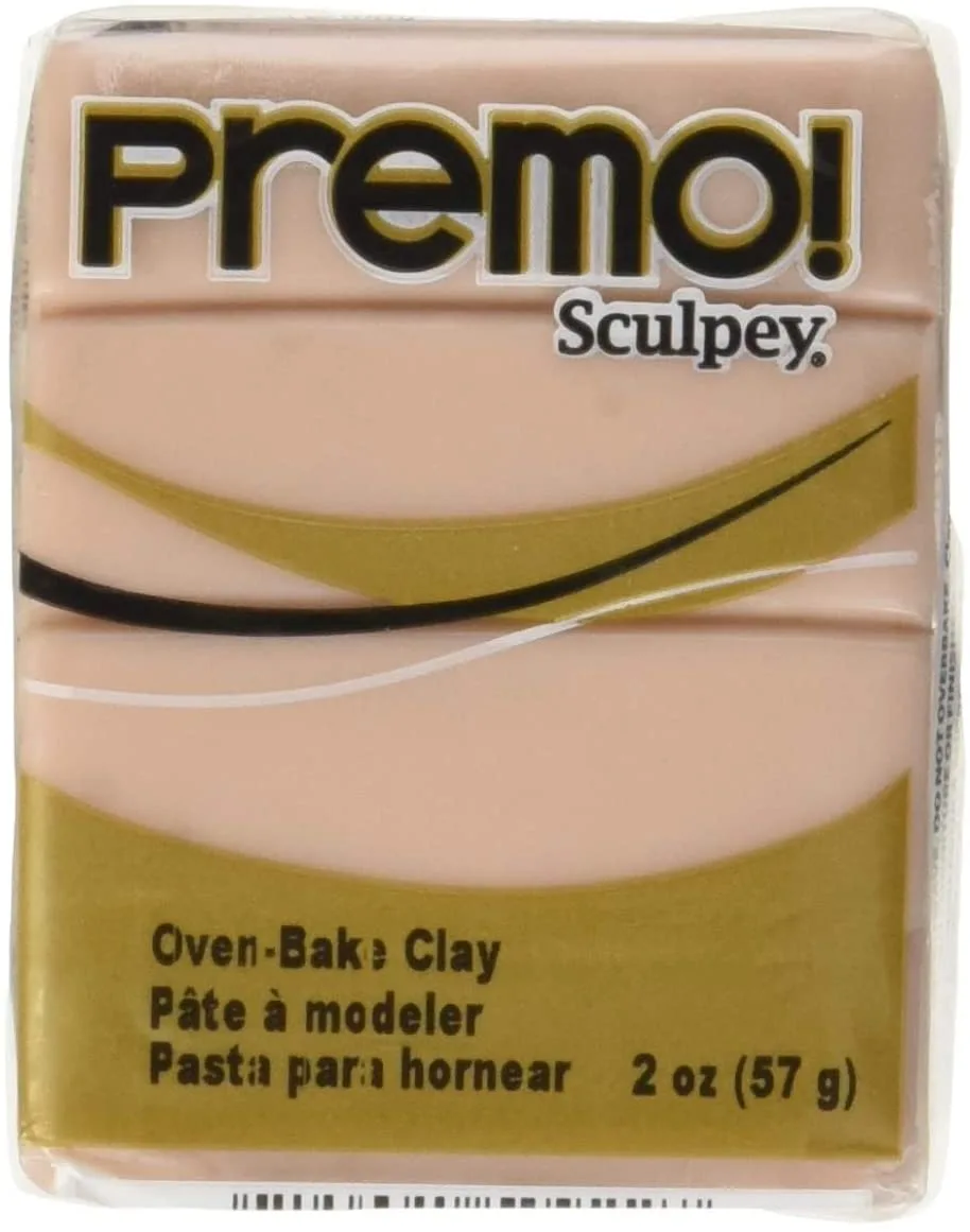 Small rectangular block of beige polymer clay in sealed wrapper