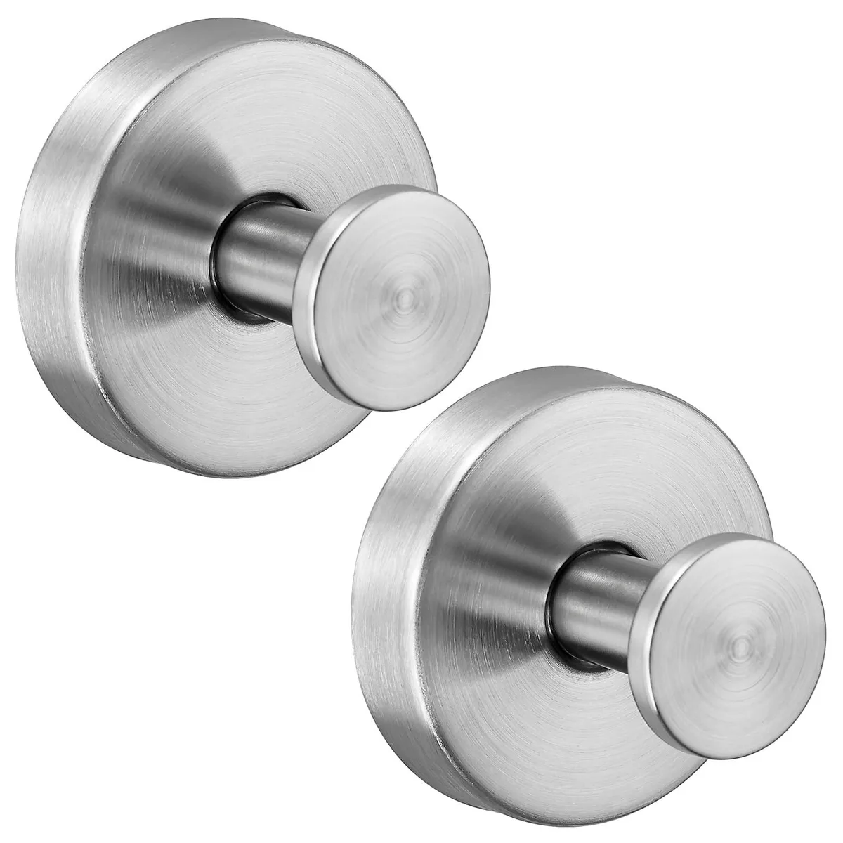 Stainless steel suction cup hook, brushed finish, 1.77 inch diameter
