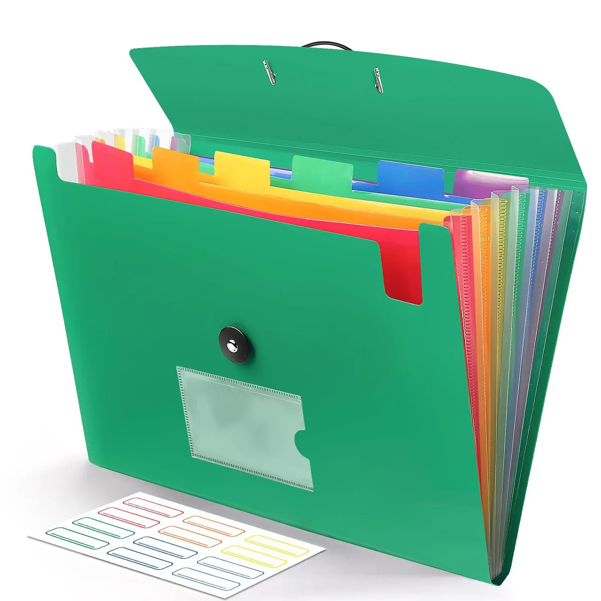  RIEJIN Folder02 Expanding File Folder 7 Pocket 170 Sheets Green — product photo