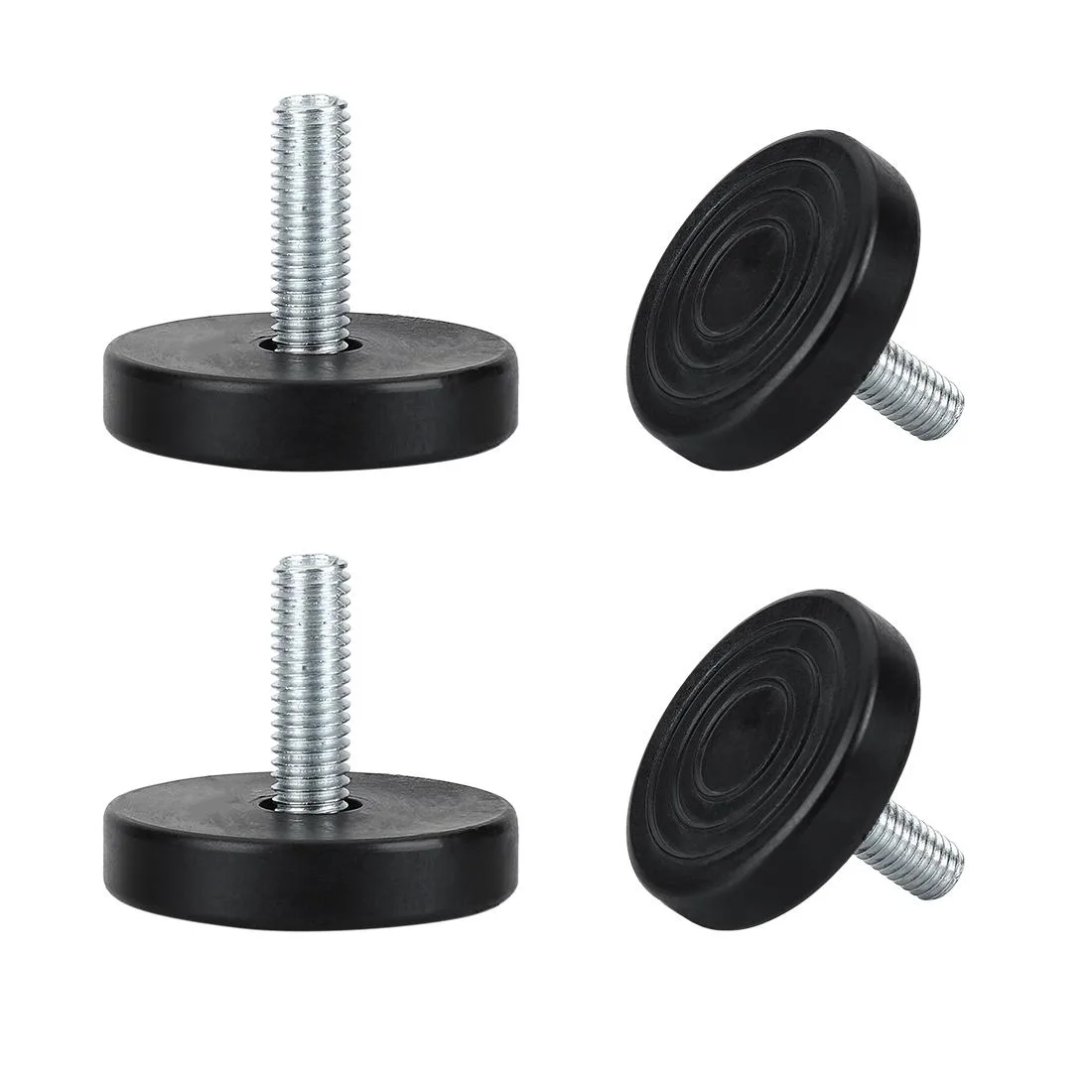 Four M8 threaded leveling feet with 25mm screw and 40mm plastic base