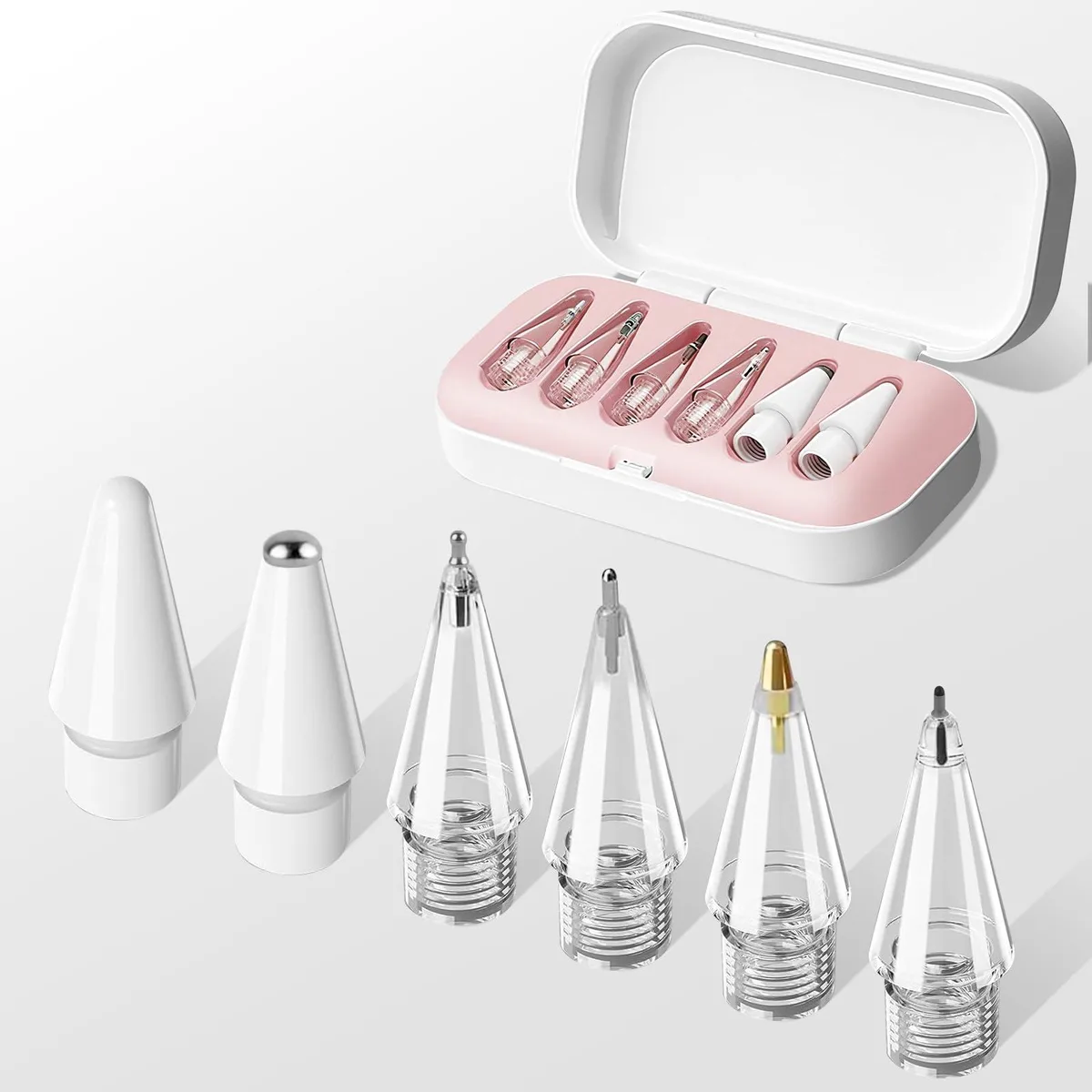  AUZOSL Apple Pencil Replacement Tips 6pcs Pink Case — product photo