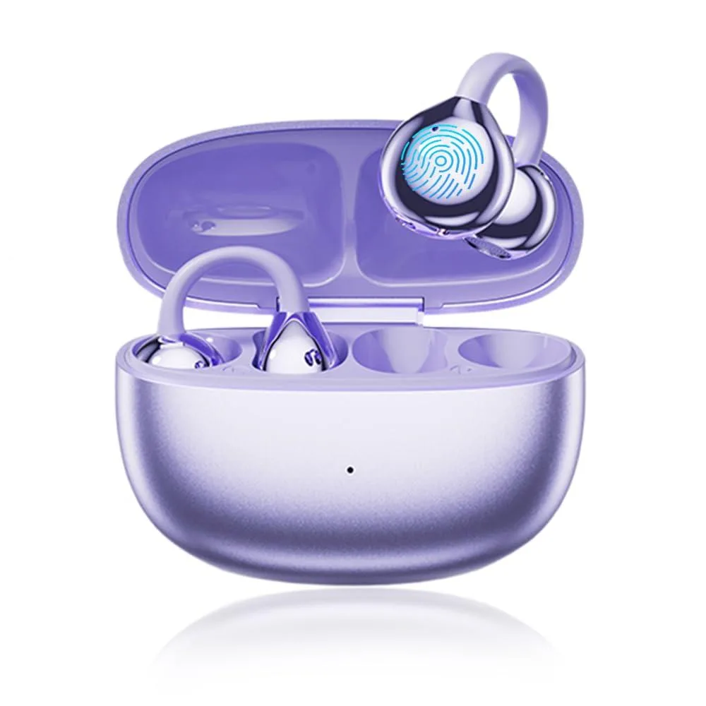No Sew No Sew M108 Open Ear Clip Headphones Purple 36H Bluetooth 5.4 — product photo