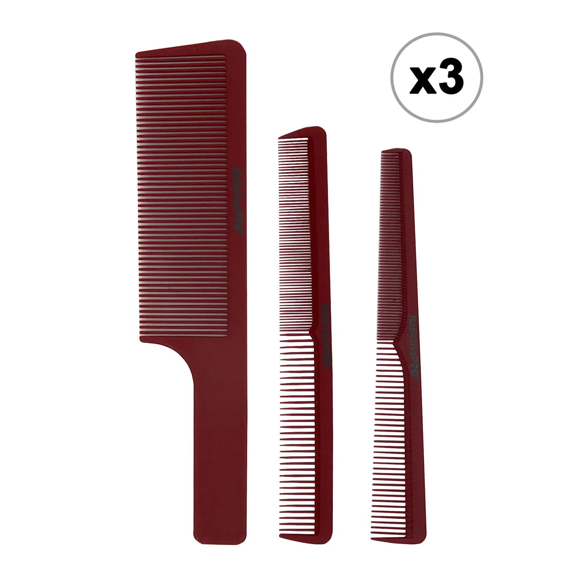 Babyliss Pro Babyliss Pro Barberology Comb Set 3-piece Red — product photo