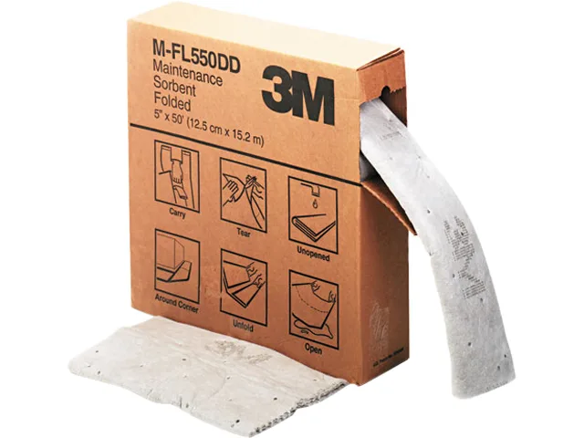 Gray folded sorbent roll 5 inches by 50 feet perforated every 16 inches