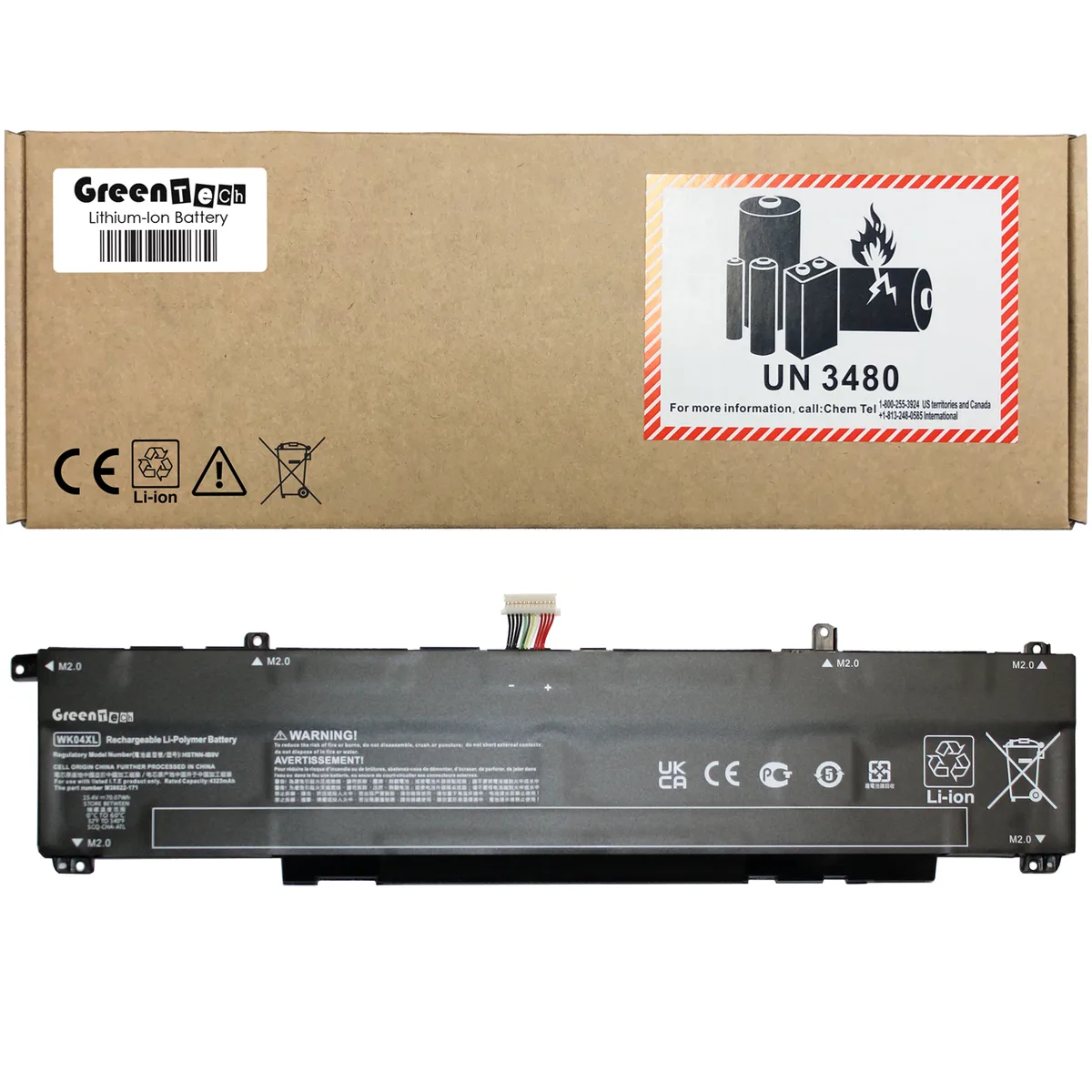 GreenTechLLC GreenTechLLC WK04XL laptop battery 15.4V 70Wh 4-cell for HP OMEN 16 17 VICTUS 15 16 — product photo