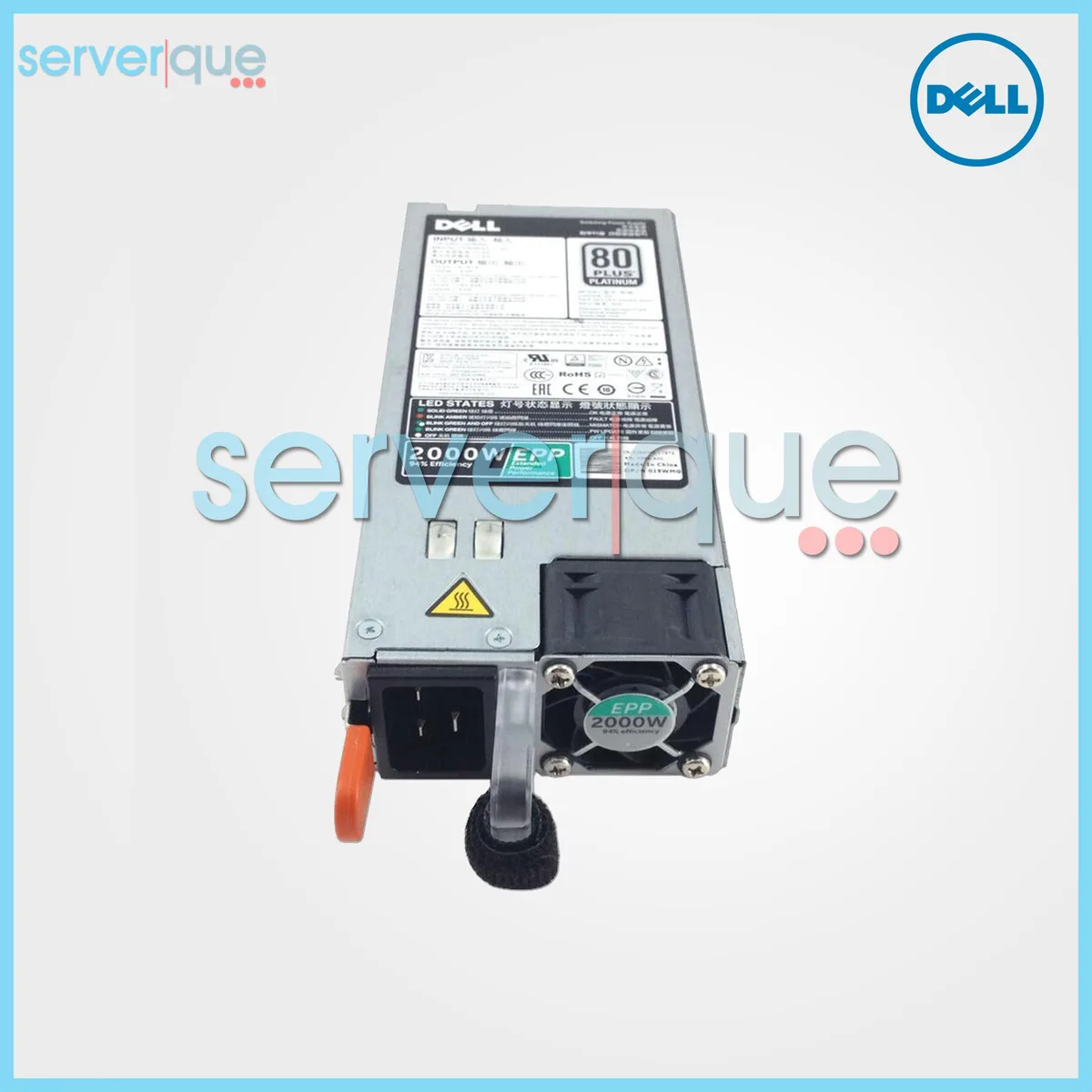 DELL DELL W1R7V PowerEdge FX2 R640 2000W 80 Plus Platinum HS EPP server power supply — product photo