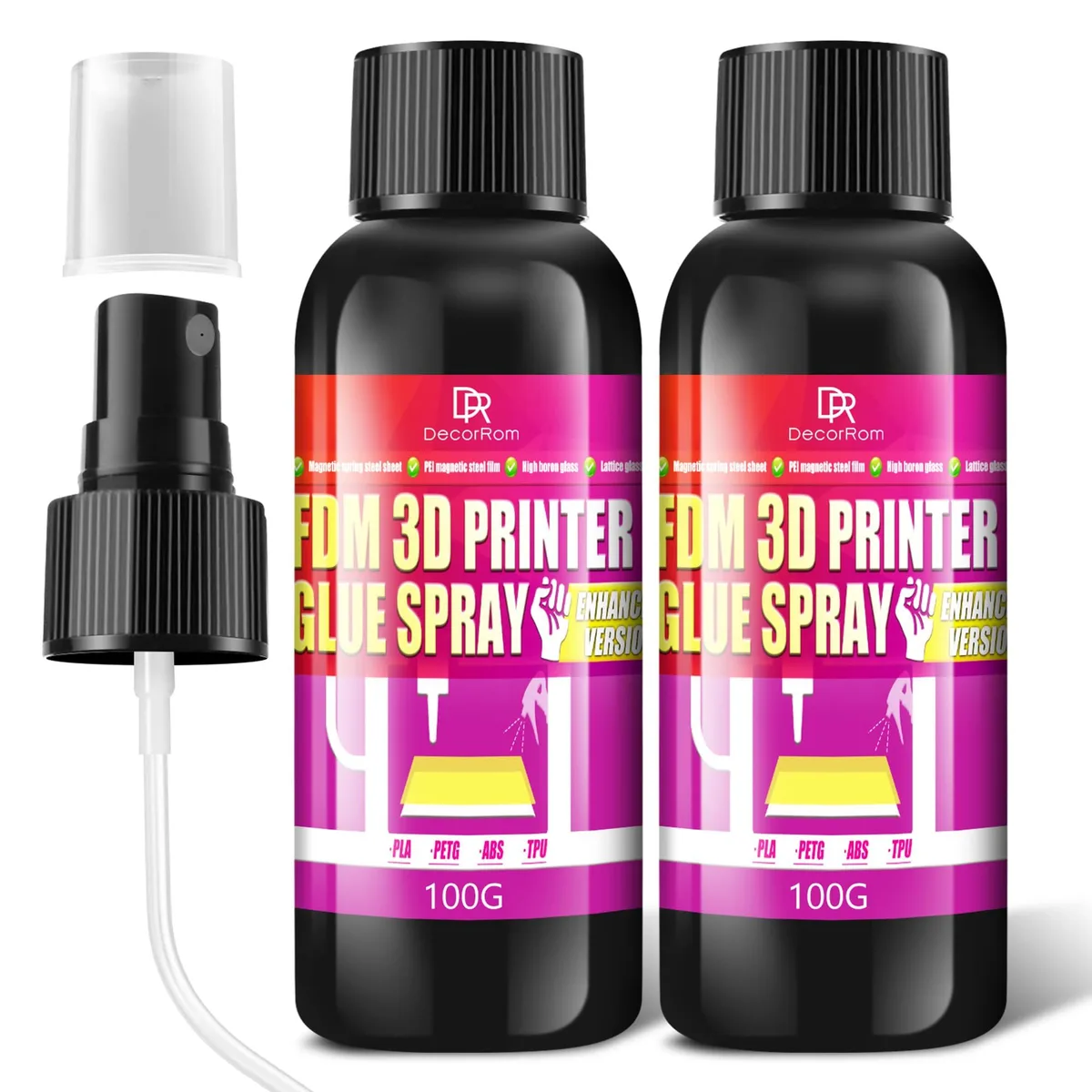 Transparent liquid adhesive in a 6.76oz spray bottle
