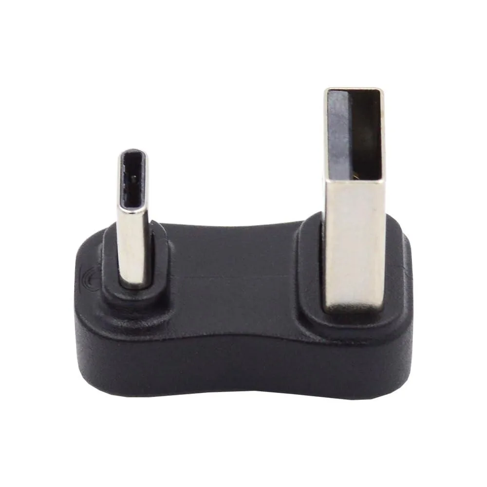 Fervit Fervit USB 3.0 Type A Male to USB 3.1 Type C Male Down Opposite U Shape Back Angled 10Gbps 90 Degree Adapter — product photo