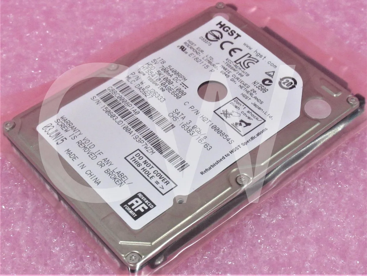 HGST HGST 5K1000 HTS541010A9E680 1TB 5400RPM 6Gbps 8MB 2.5in SATA internal hard drive — product photo