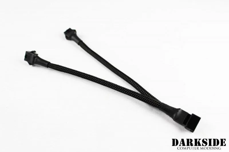 Darkside Computer Modding Darkside Computer Modding 6" RGB Y-Cable Jet Black Sleeved DS-0539 internal power cable — product photo