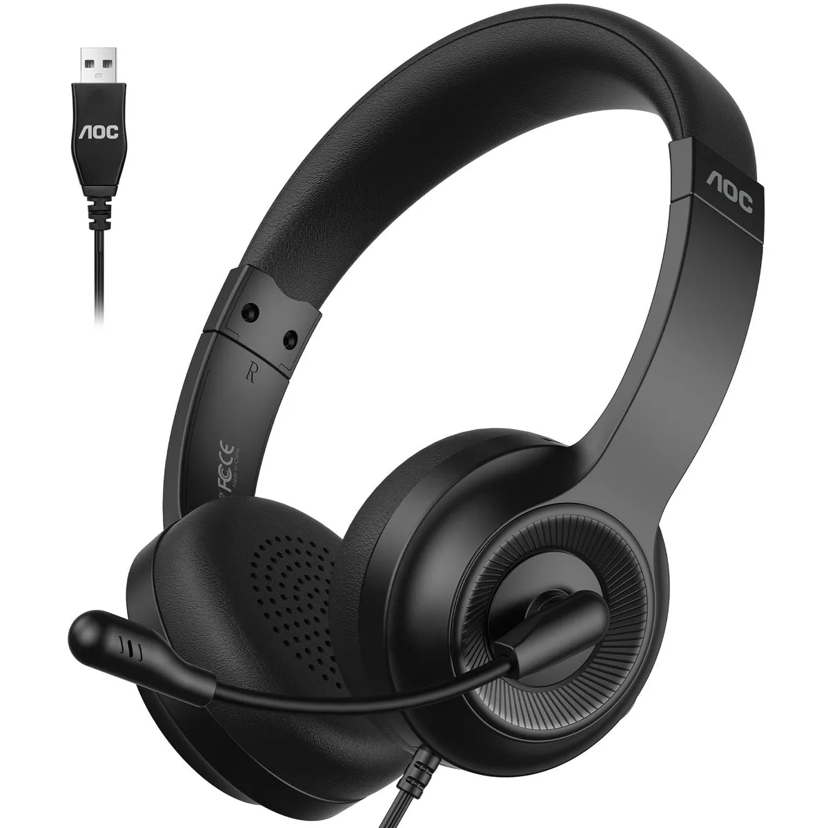  AOC ACW2210 USB On-Ear Headset 40mm 160g 270° Mic — product photo
