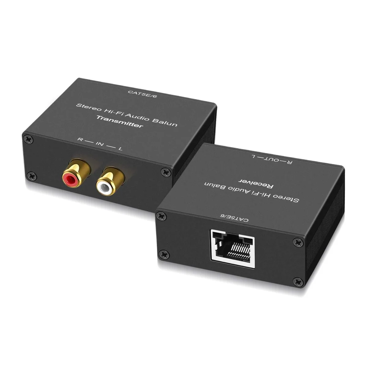 Vszerda Vszerda Stereo Hi-Fi Audio Balun pair RCA over Cat5e Cat6 1000 1600 foot — product photo