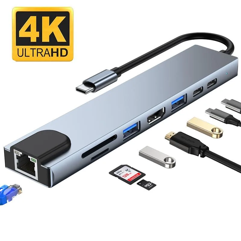 WRIARICH WRIARICH CM2017L8 8-in-1 USB-C Hub Gray — product photo