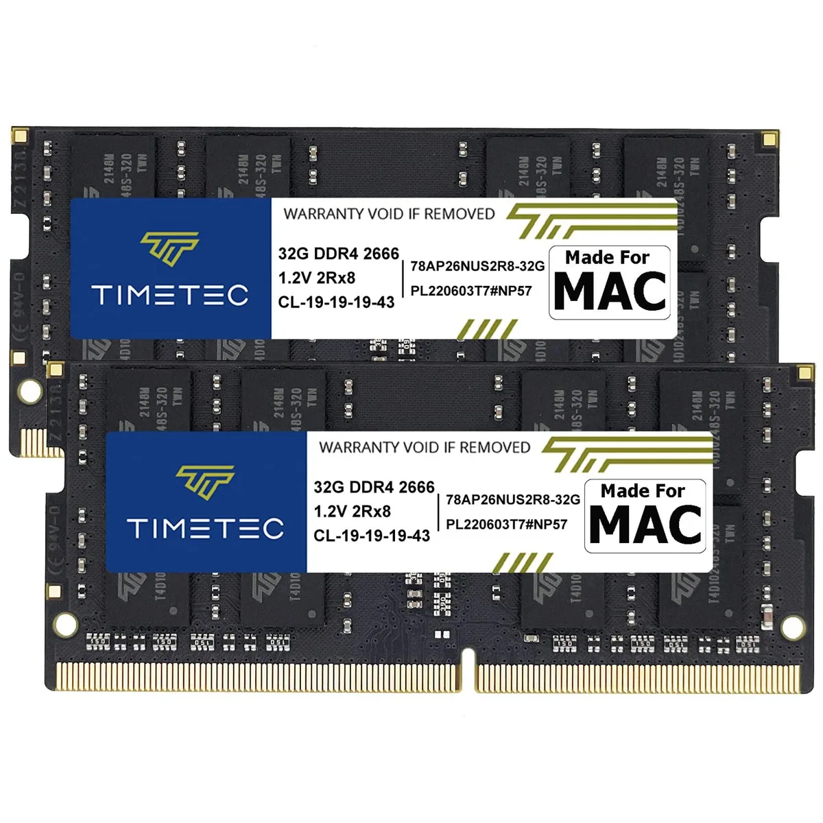 Timetec Timetec 64GB Kit (2×32GB) DDR4 2666MHz CL19 260-Pin SO-DIMM 1.2V laptop RAM — product photo