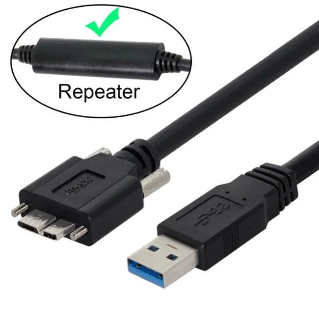 Shenzhen Shenzhong TECH. CO. LTD. Shenzhen Shenzhong TECH. CO. LTD. 8.0m USB 3.0 A Male to Micro B Male Repeater Cable with Mount Screws — product photo