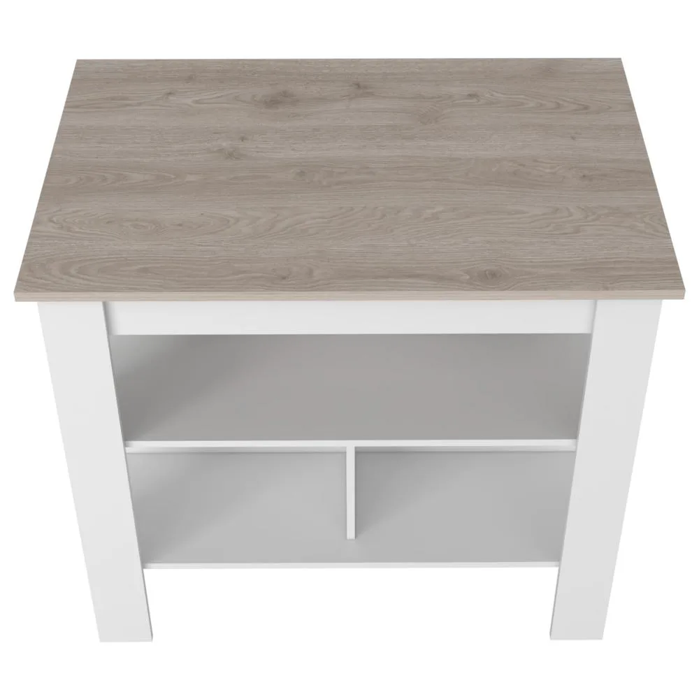 FM FURNITURE FM FURNITURE Brooklyn Antibacterial Kitchen Island 80" Three Concealed Shelves — product photo