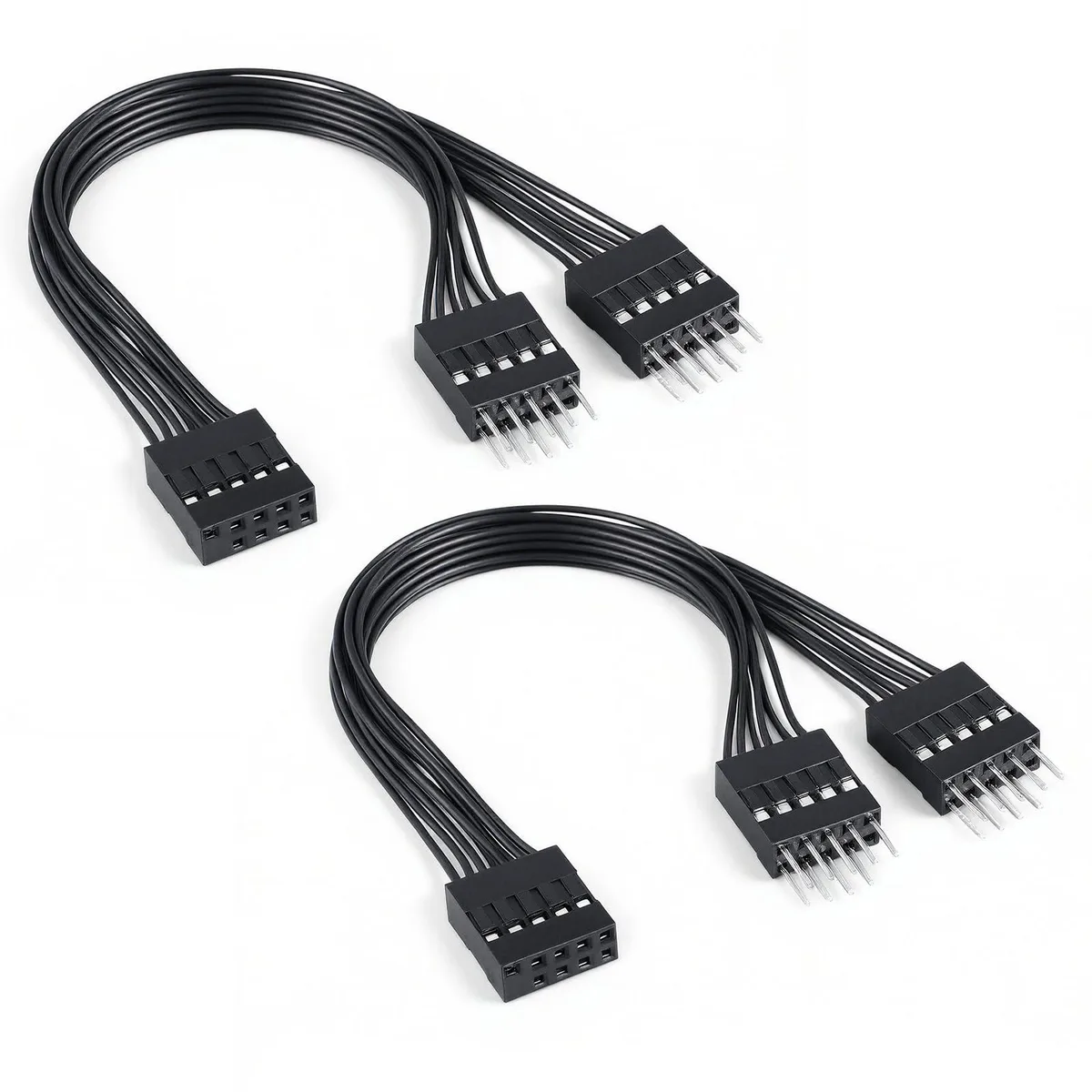  FdcLixuvol 5149XNVK2336 9-pin power splitter cord 2-pack 1 female to 2 male black — product photo