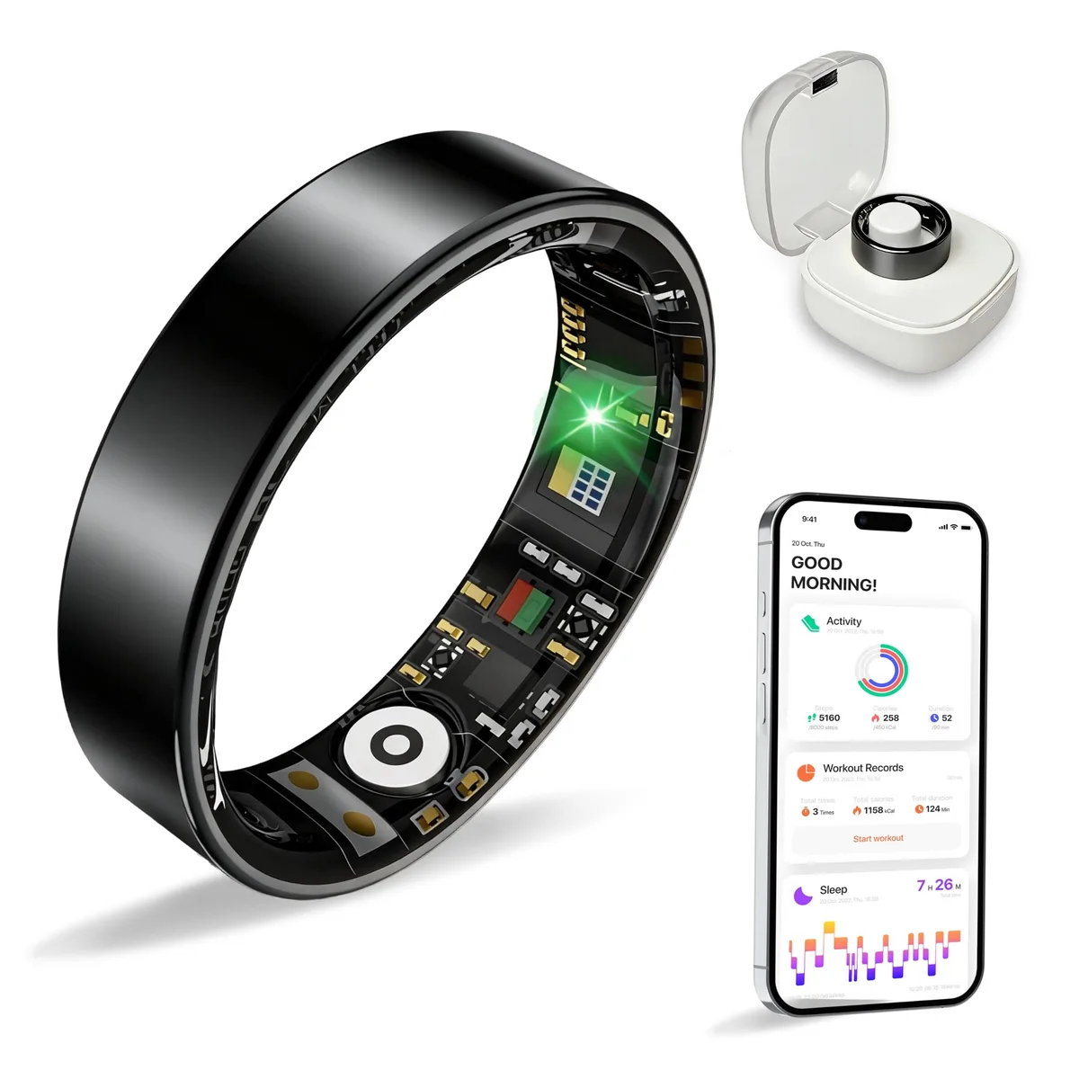  BIEMHA VR11 Smart Ring Black 12 23 Day Battery — product photo