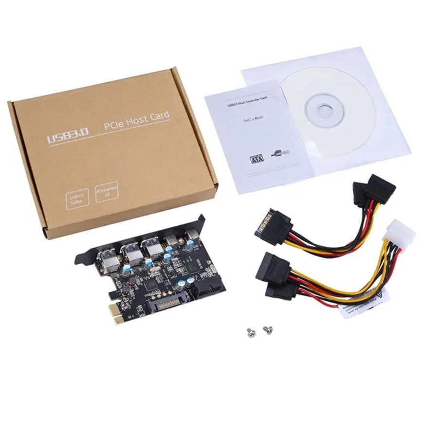 Lanfan Lanfan 7-Port PCIe USB 3.0 Expansion Card (3×Type A, 2×Type C, 19-pin + 20-pin headers) — product photo