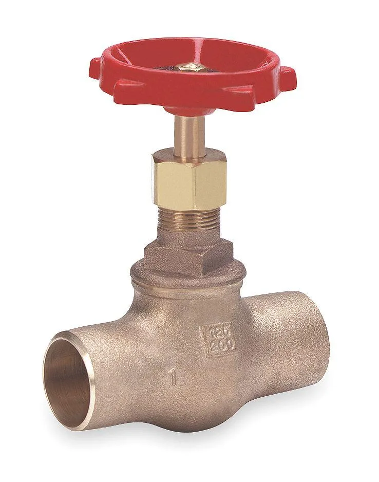 Bronze globe valve with hand wheel, socket connections, 1-1/2 inch size