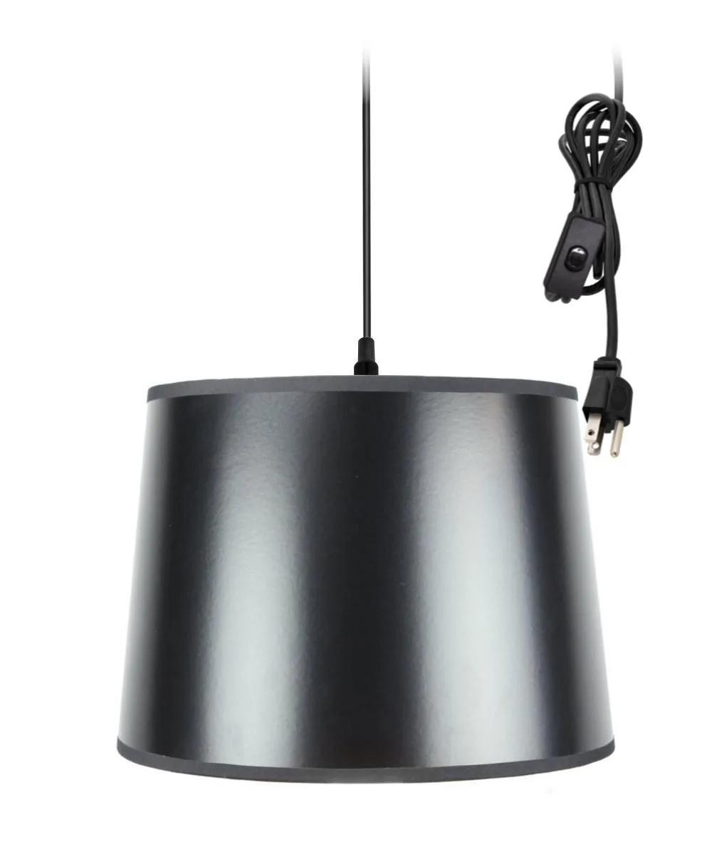 Home Concept Home Concept 1-Light Plug-In Swag Pendant Black/Gold Shade 12-20" 100W — product photo