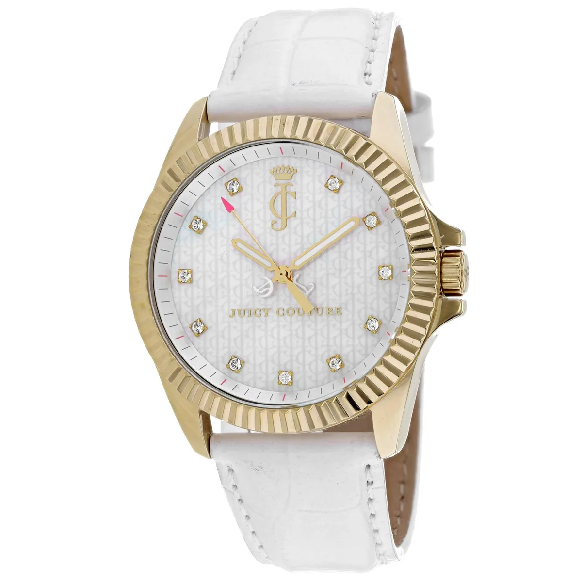 Juicy Couture Stella watch with multicolor dial, stainless steel case and leather strap