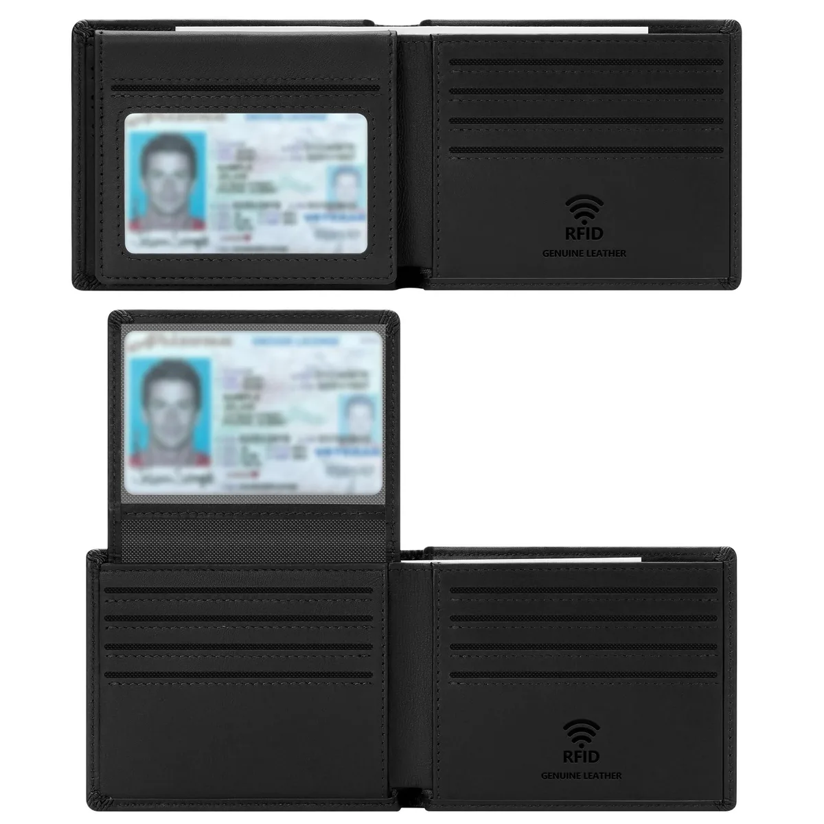  Travelambo 14tramw0012 RFID leather wallet black 12 cards — product photo