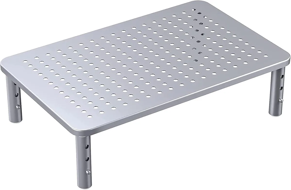 PISKEKAT PISKEKAT 3-Height Adjustable Monitor Riser 3.94/4.72/5.51 Mesh Platform 44 lbs — product photo