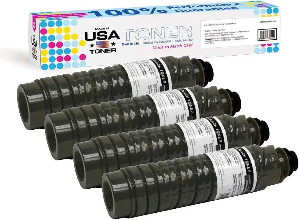 MADE IN USA TONER MADE IN USA TONER Compatible Toner Cartridges for Ricoh Aficio MP 3500/4000/4500/5000 (Black, 4 Pack) — product photo
