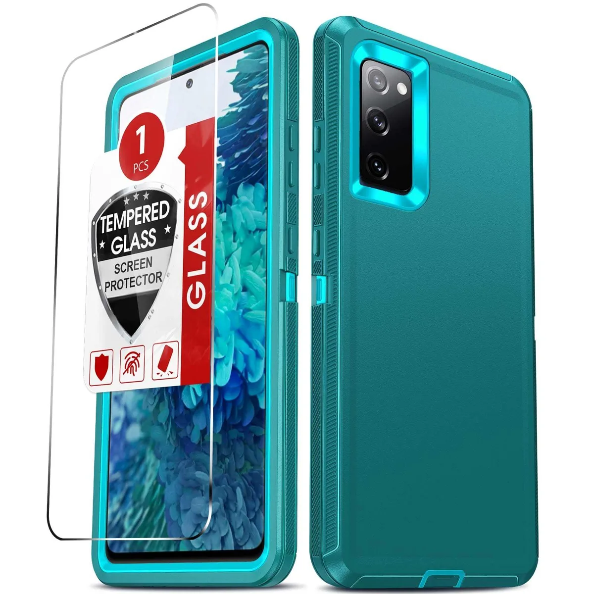No Sew No Sew Galaxy S20 FE 3-in-1 Case with Tempered Glass Teal — product photo