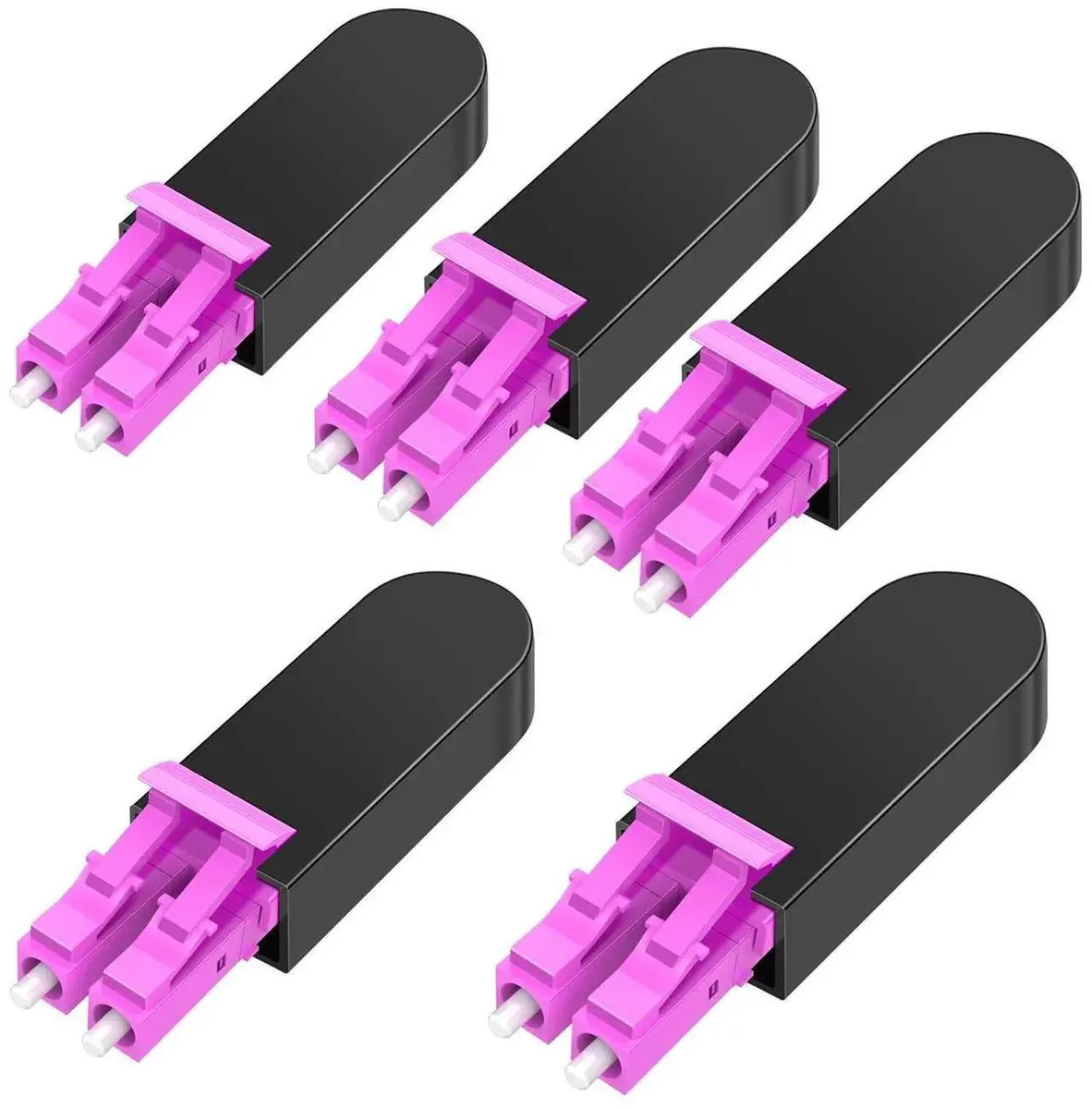 SMUGDESK SMUGDESK 5Pack LC/UPC OM4 Multimode Duplex Fiber Loopback Adapter Tester 50/125m — product photo