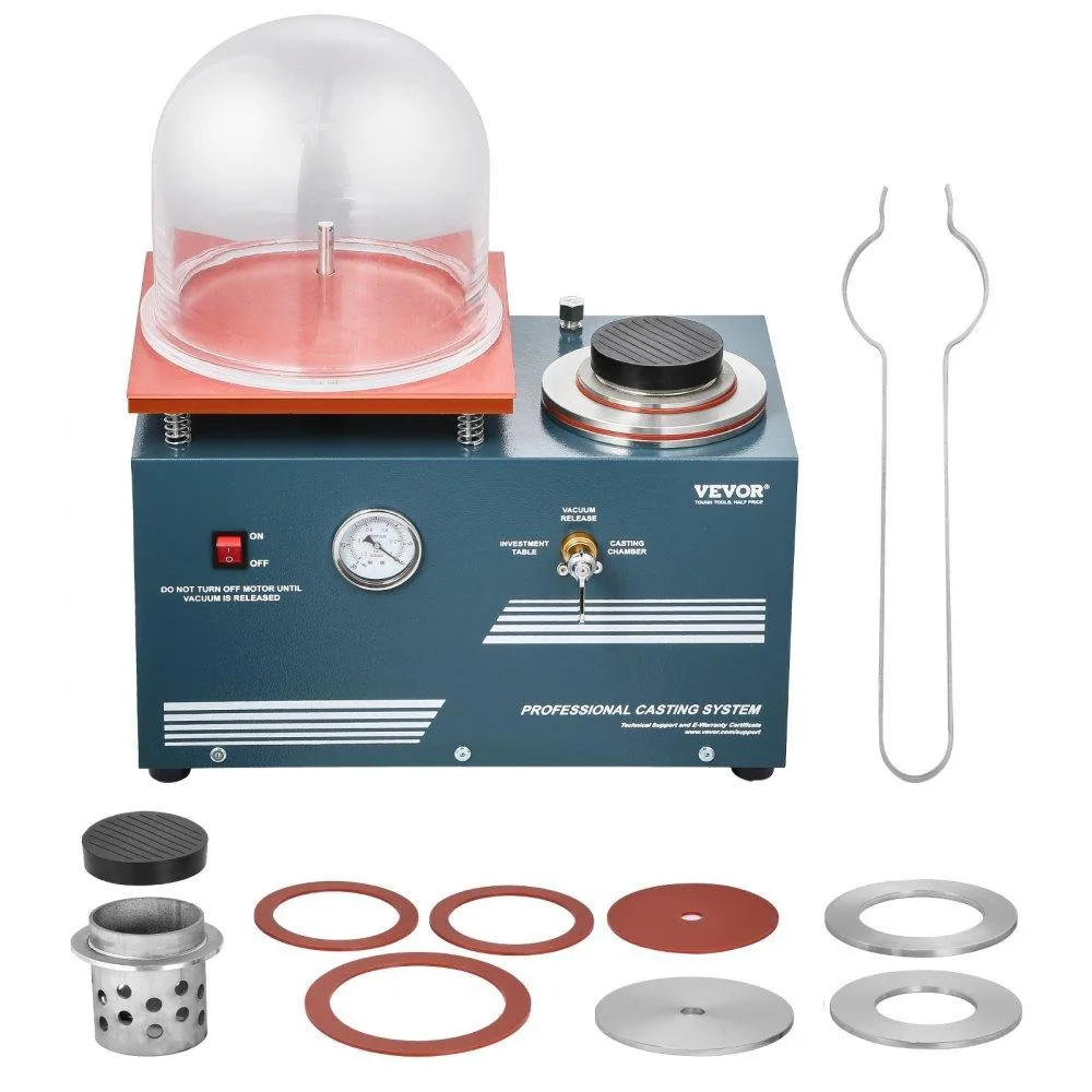 VEVOR VEVOR Vacuum Investing Casting Machine 290W 3 CFM Pump Bell Jar 11 x 11 in Workbench — product photo