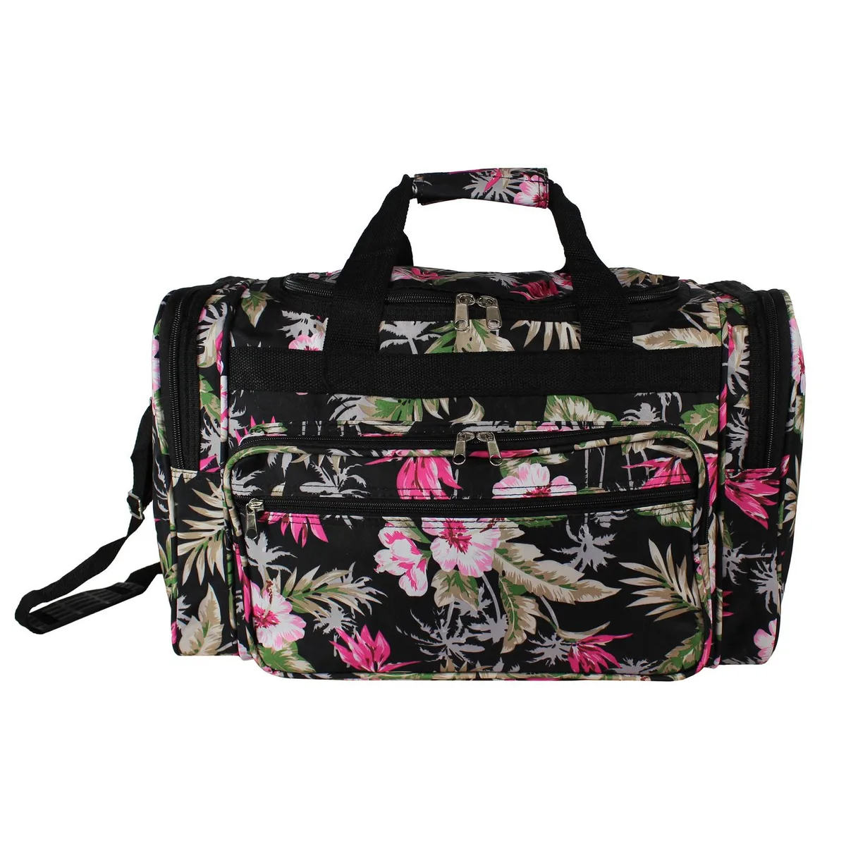 World Traveler World Traveler 19-Inch Carry-On Duffel Bag Tropical Flowers Pink Polyester — product photo