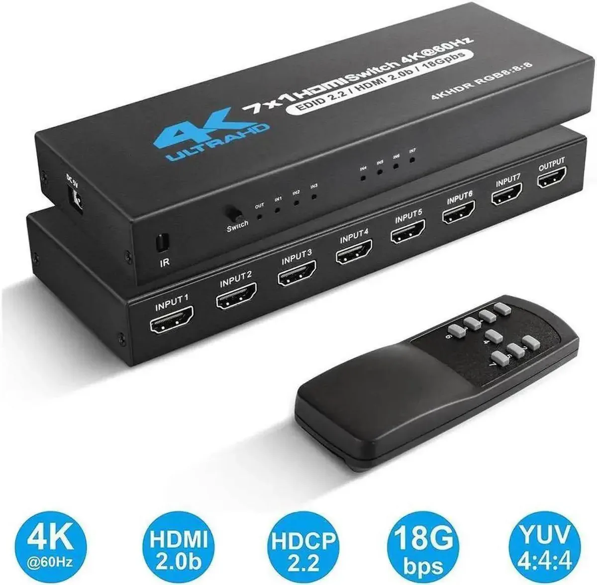 SMUGDESK SMUGDESK 7 in 1 Out HDMI 2.0 Switch 18Gbps 4K@60Hz — product photo