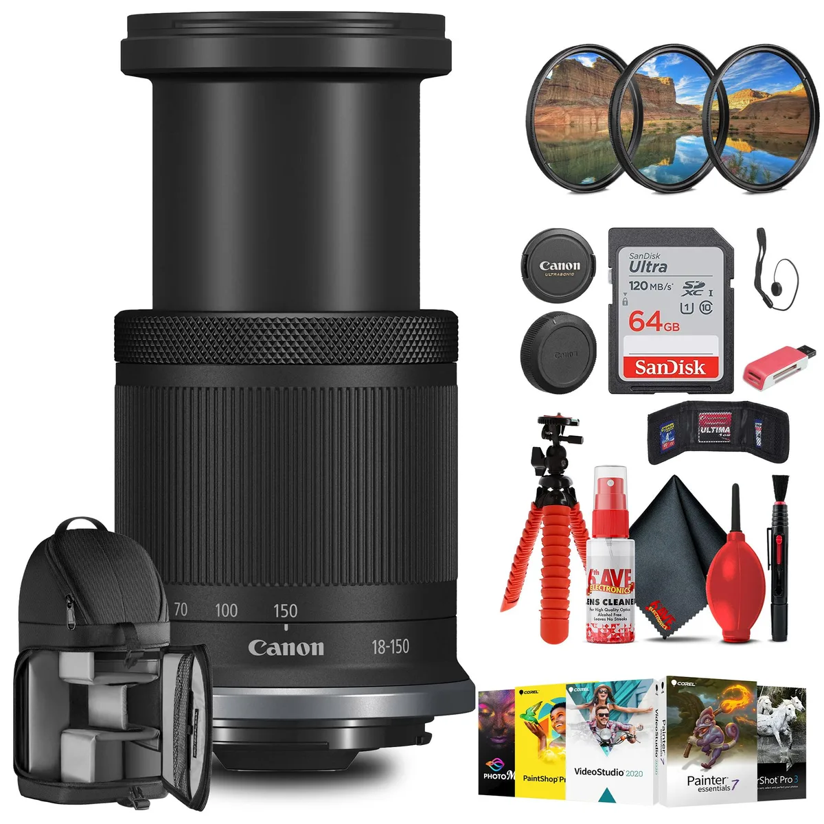 Canon Canon RF-S 18-150mm f/3.5-6.3 IS STM Lens Bundle camera lens — product photo