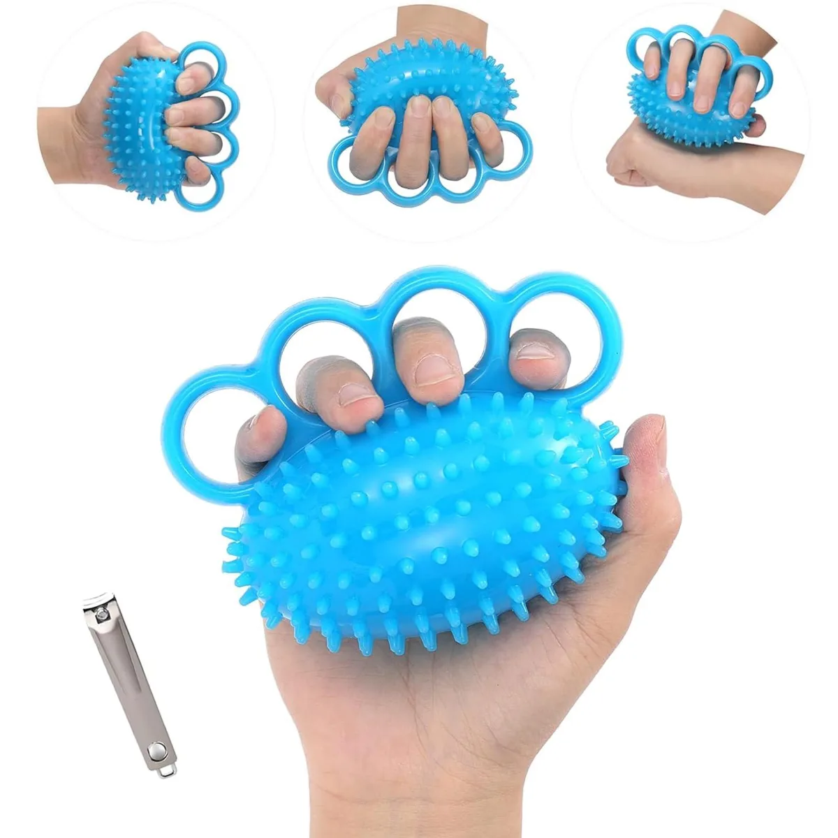  Finger Exerciser Hand Squeeze Ball 20 lbs Black — product photo