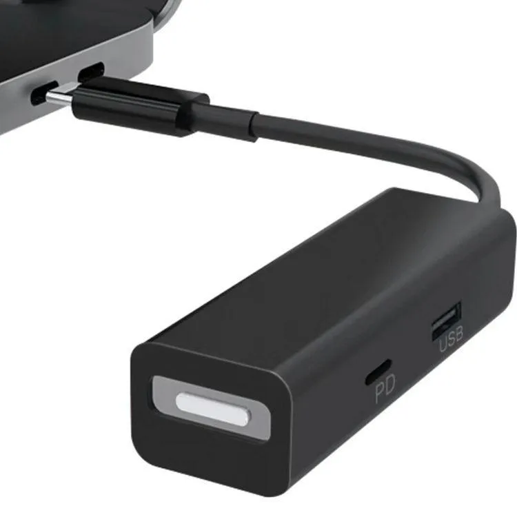 Black USB-C to MagSafe 1 and 2 adapter with micro USB connector