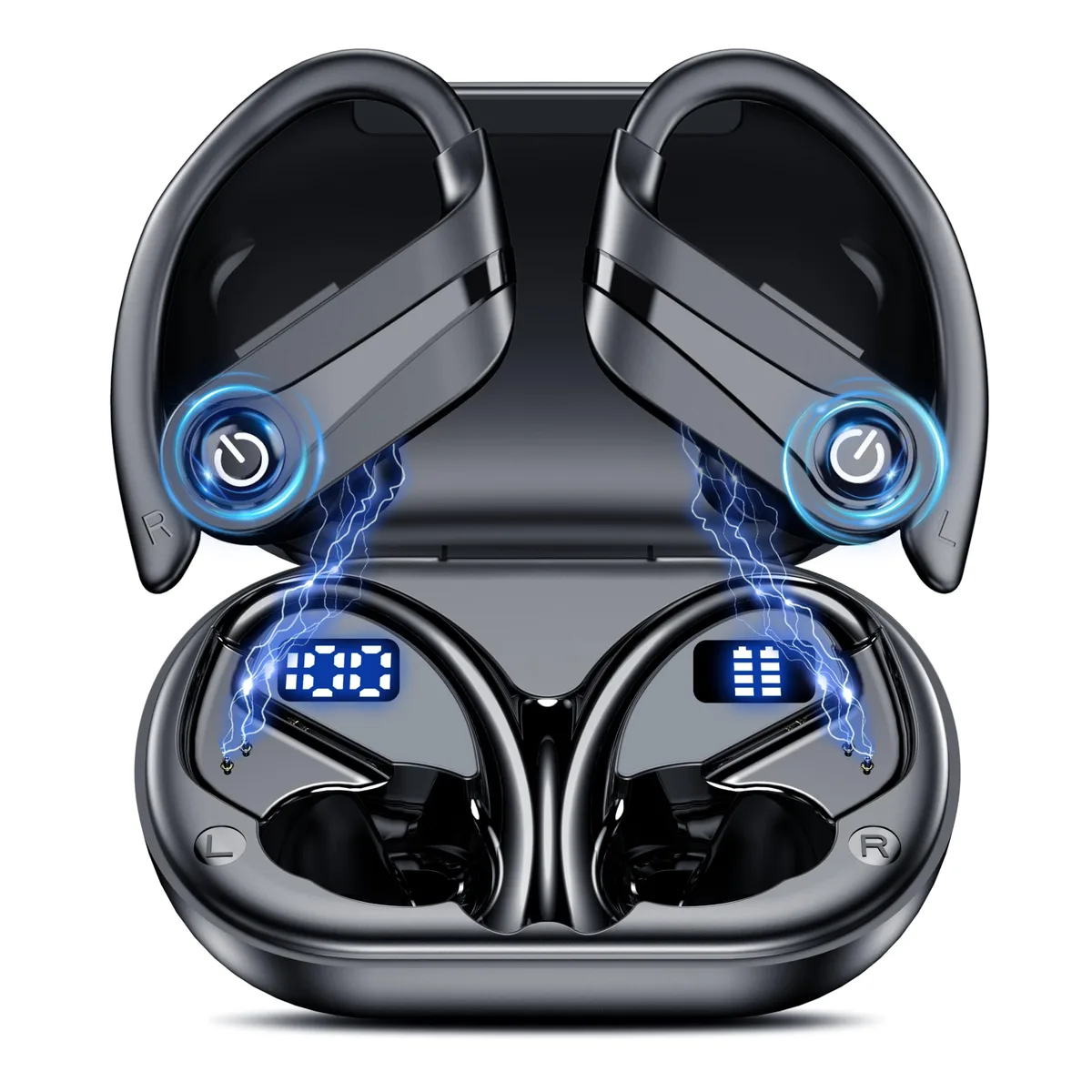  Hsility Q63 In-Ear Earbuds Bluetooth 6.1 120H Case Black — product photo