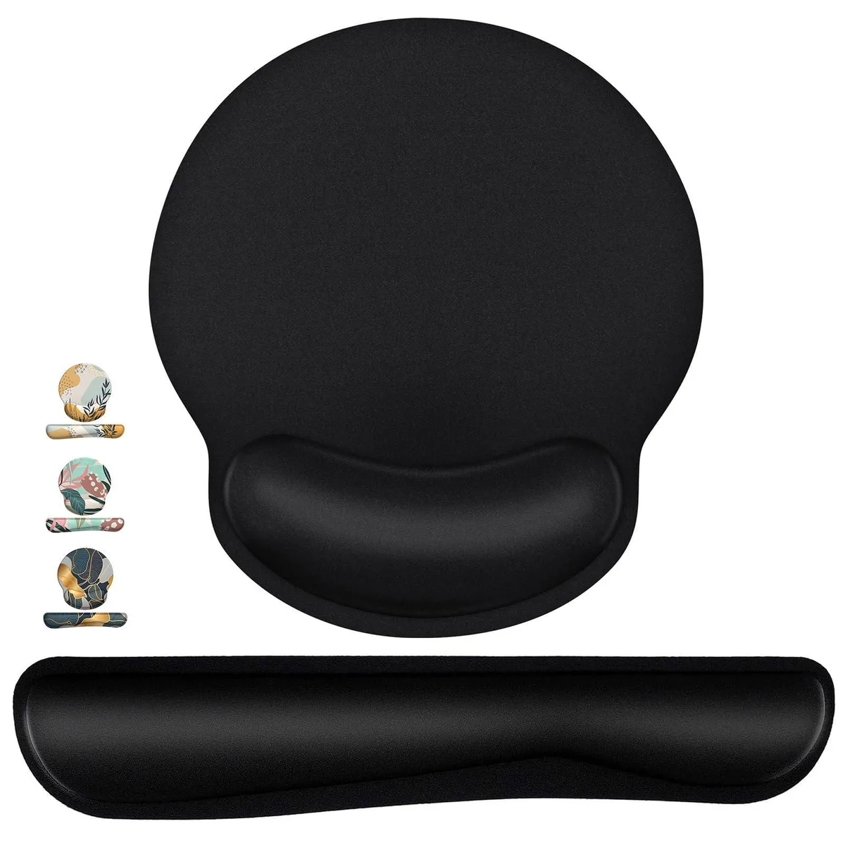 VAREQOY VAREQOY Mouse Pad Set with Wrist Rest Classic Black — product photo