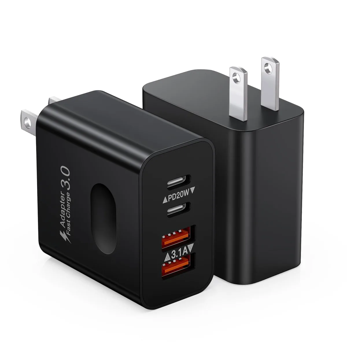  UVRESINME OFS-PD570 40W 4-Port USB Charger 2-Pack Black — product photo