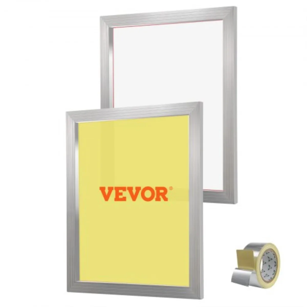 Two silver aluminum frames with white mesh stretched tight, twenty by twenty-four inches each, sealing tape included
