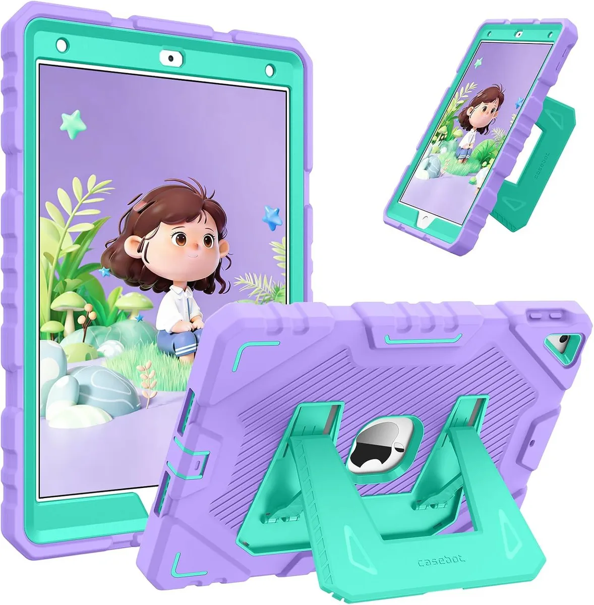 Kootion Kootion rugged case for iPad 10.2 2019 2020 2021 Purple/Green — product photo