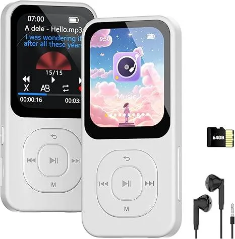  PECSU S2-Black 64GB MP3 player Bluetooth 5.3 30h 1.77 — product photo