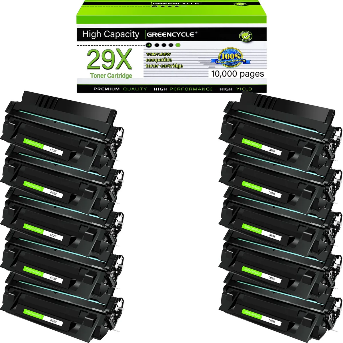 GREENCYCLE GREENCYCLE 29X Black Toner Cartridge 10 Pack — product photo