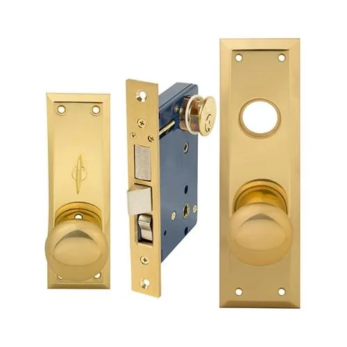 MAXTECH MAXTECH LKMT1033AX3R Polished Brass Right Hand Mortise Door Lock — product photo