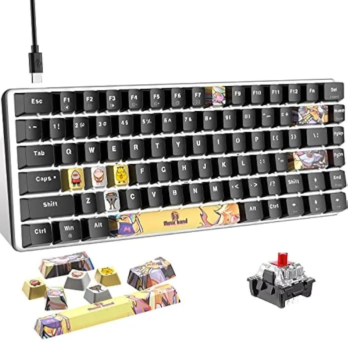 Ksin Ksin 82-Key Hot-Swappable Mechanical Gaming Keyboard Red Switch Black — product photo
