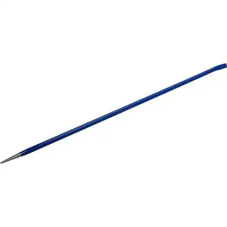 Royal blue forged steel pinch bar, 38 inches long, 3/4 hex shank