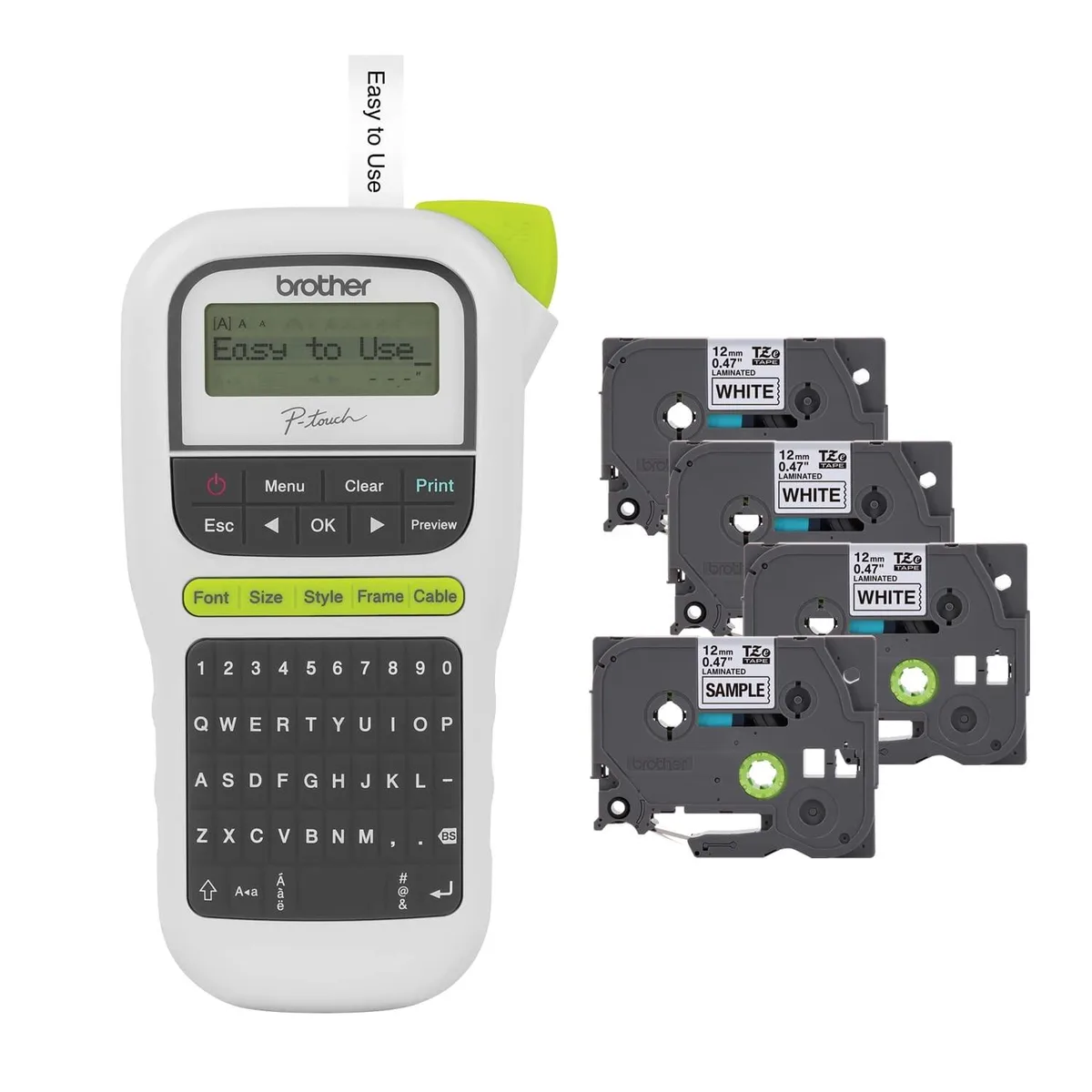  Brother PTH110BP label printer 12 mm 4 tapes — product photo