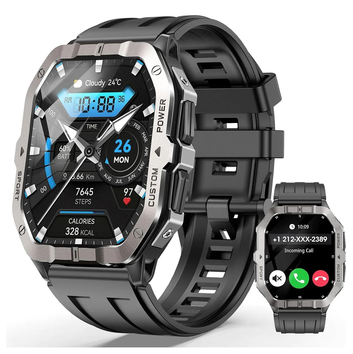 AUTYUE AUTYUE C32Pro Military Smart Watch 2.02" GPS Bluetooth 5.4 Black — product photo