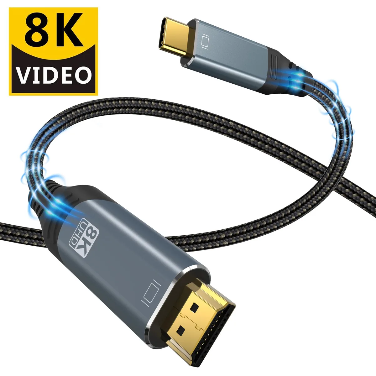 ESTONE ESTONE TJ-A051 USB C to HDMI 2.1 Cable 6.6ft 48Gbps 8K@30Hz 4K@120Hz — product photo